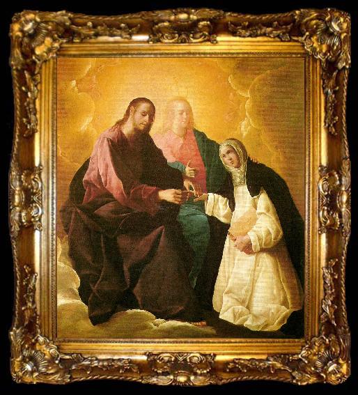 framed  Francisco de Zurbaran mystical betrothal of st,catalina de siena, ta009-2